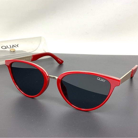 QUAY Australia Rumours Sunglasses in Red/Gold rare main image 16